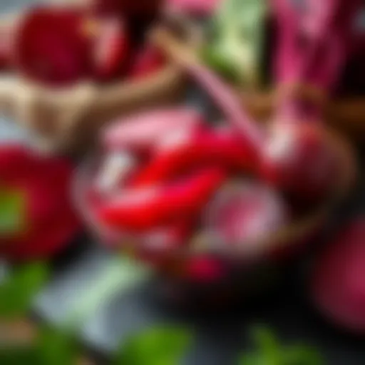 Vibrant Pickled Beets A bowl of vibrant pickled beets showcasing their deep red color and texture