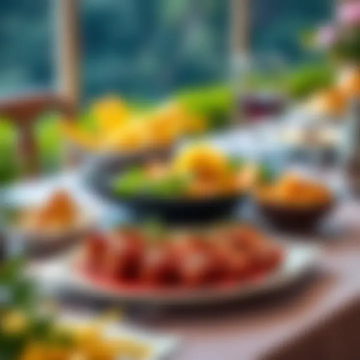 A beautifully set dining table featuring pasa tantuni and side dishes