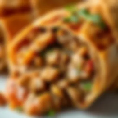 A close-up of the rich texture of cooked meat in pasa tantuni