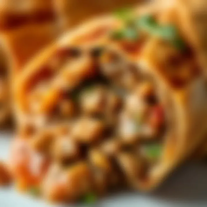 A close-up of the rich texture of cooked meat in pasa tantuni