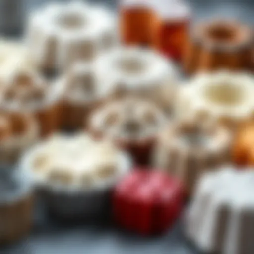 Elegant assortment of cake molds showcasing diverse shapes