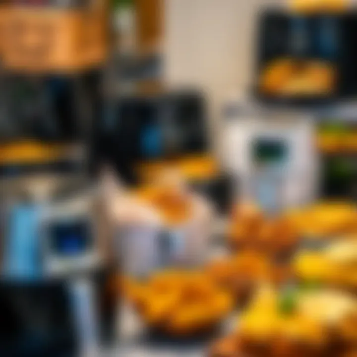 Various models of Philips Airfryer on display