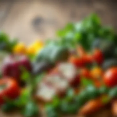 An assortment of vibrant vegetables and proteins ready to be air-fried