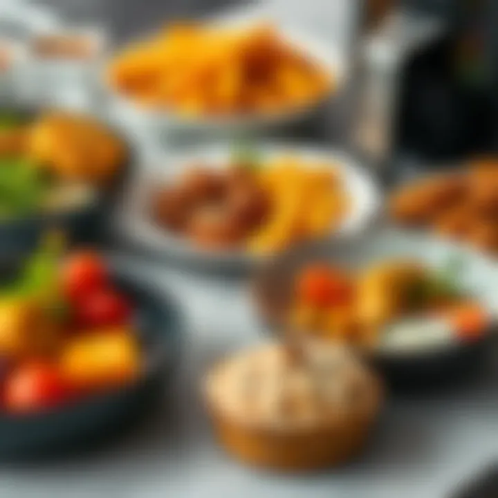 Close-up view of healthy dishes prepared with Philips Airfryer