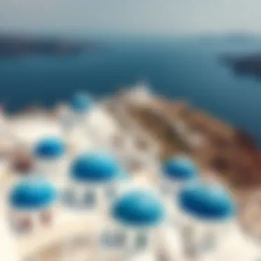 Santorini's Breathtaking Views Stunning landscape of Santorini with whitewashed buildings and blue domes