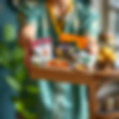 A person holding a Ramadan box with assorted items