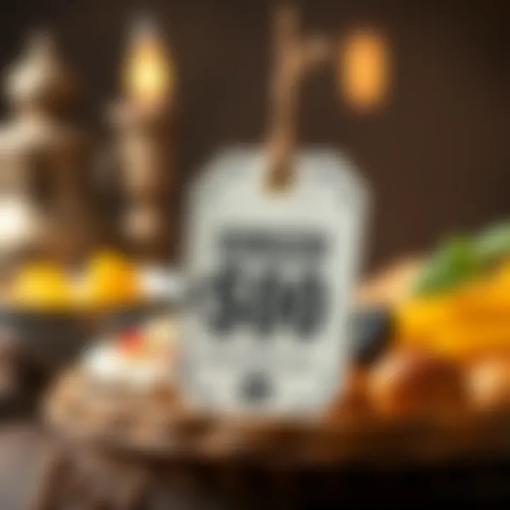 A price tag showing the cost of a Ramadan box