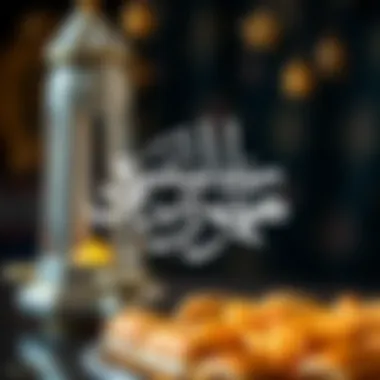 Elegant calligraphy of a Ramadan greeting