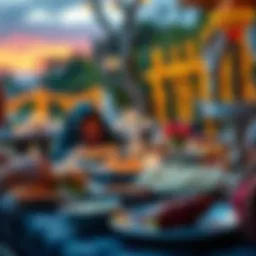 Traditional Ramadan meal at sunset
