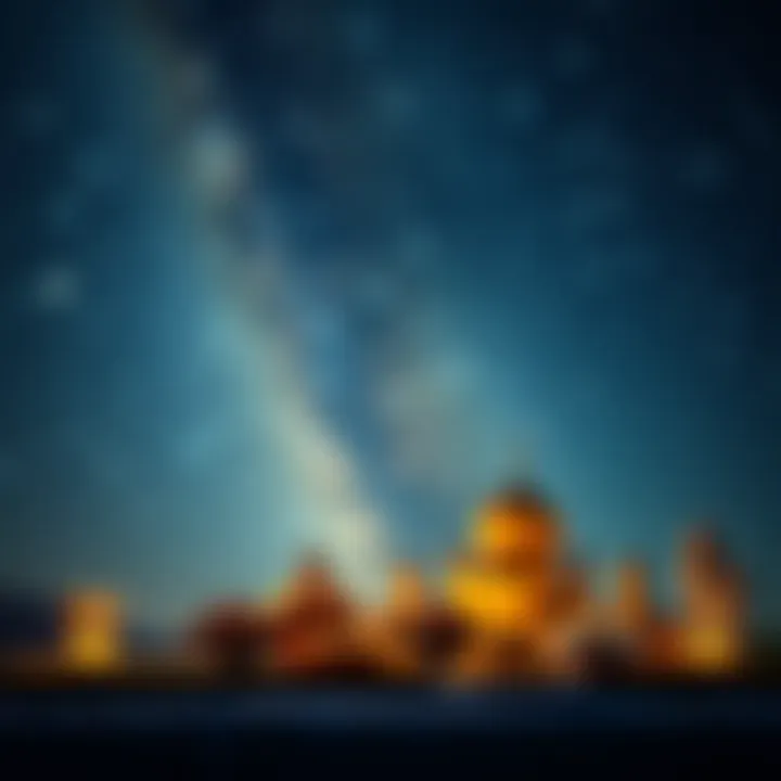 A peaceful night sky adorned with stars during Ramadan
