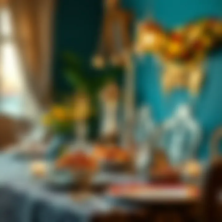 Festive table set for Ramadan Bayram dinner