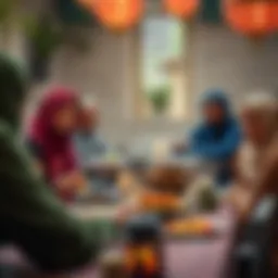 Traditional Ramadan Bayram celebration with family gathering