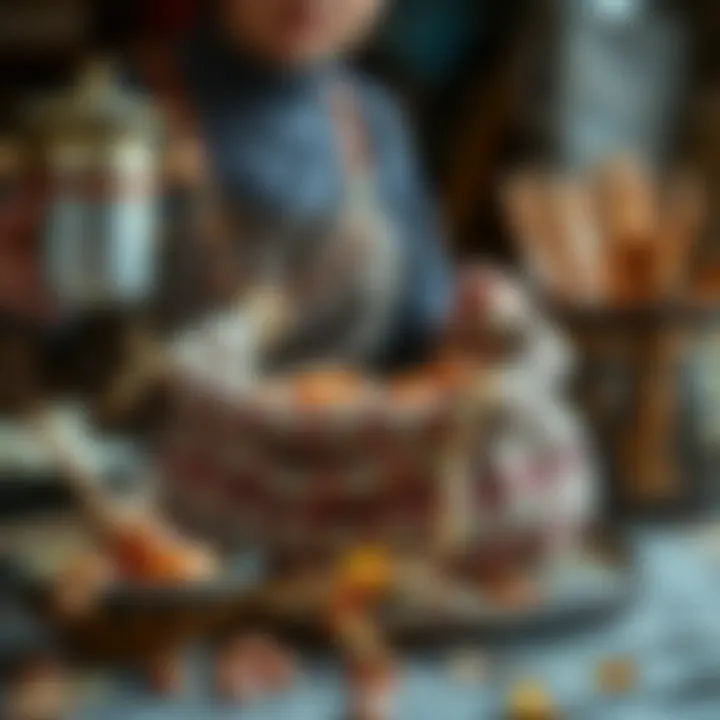 Traditional cooking method using a sack