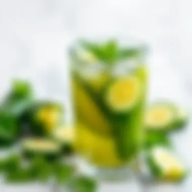 Cucumber juice in a glass for hydration