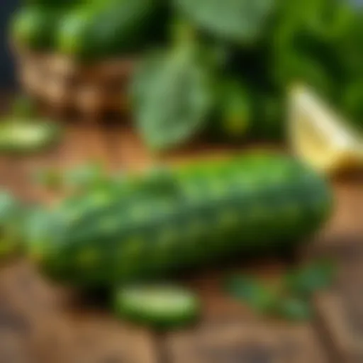 Fresh Cucumber Fresh cucumber on a wooden table