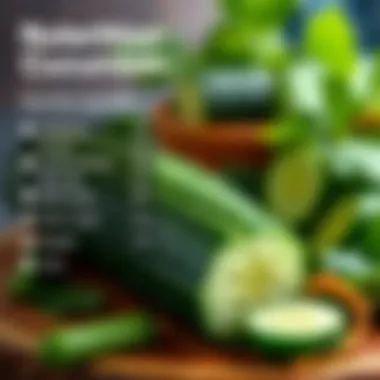 Nutritional chart highlighting cucumber benefits