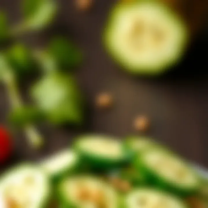 Sliced cucumber in a healthy salad