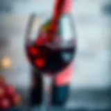 A glass of wine showcasing its rich color and texture