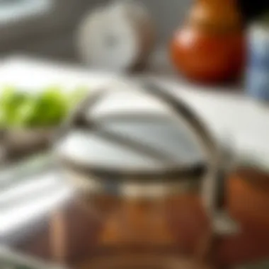 Innovative Lid Mechanism for Cooking Efficiency Close-up view of the innovative lid mechanism for enhanced cooking efficiency