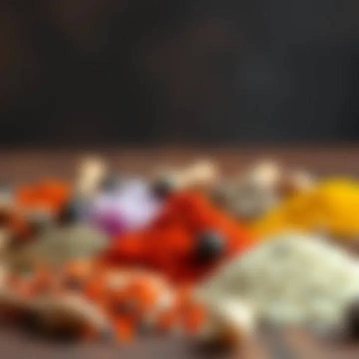 Assortment of Spices for Onion Kebab An assortment of spices used in onion kebab