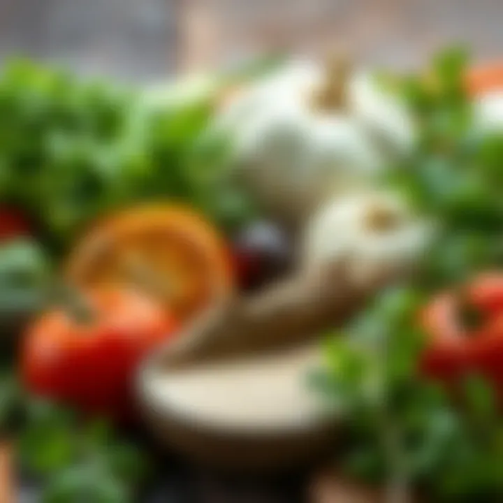 An assortment of ingredients for a hearty soup preparation