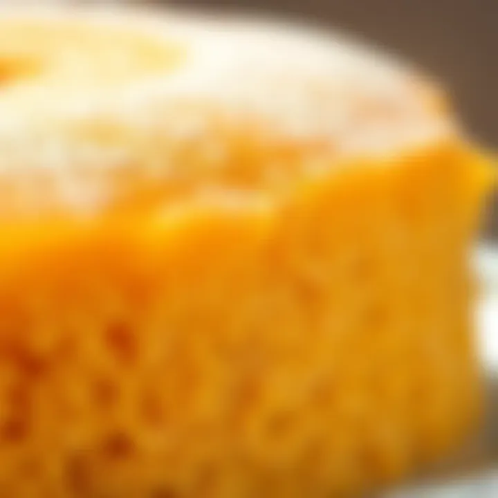 Close-up of silky semolina helva texture