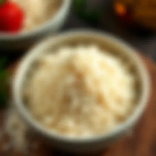 A bowl of finely granulated semolina ready for cooking.