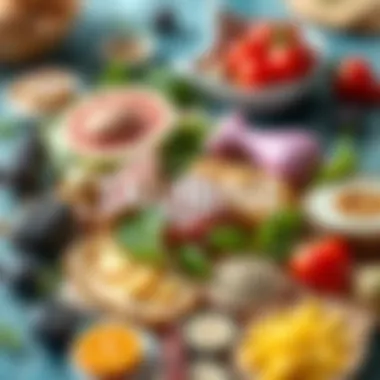 A collage of natural sources of taurine in various foods