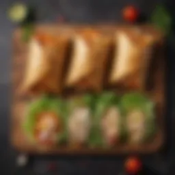 Nutritious chicken wrap ingredients array