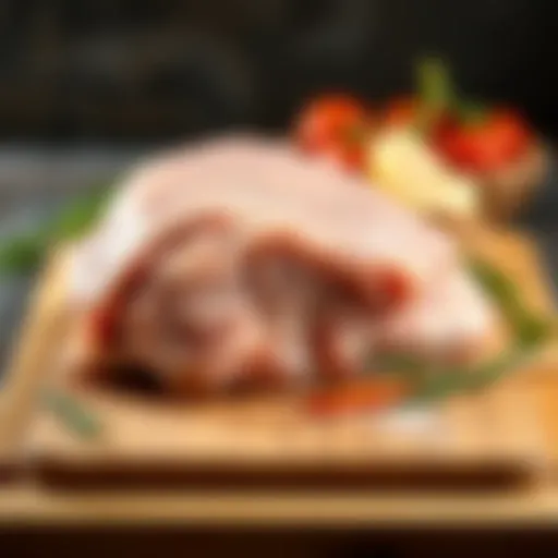 Fresh chicken meat on a wooden board