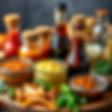 A selection of sauces to accompany grilled chicken