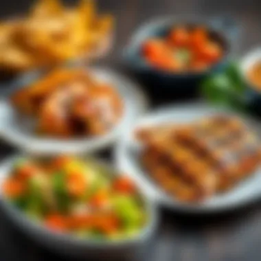 Healthy side dishes served with grilled chicken