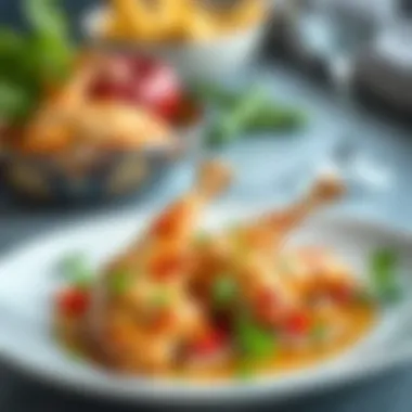 Deliciously plated butterfly chicken dish