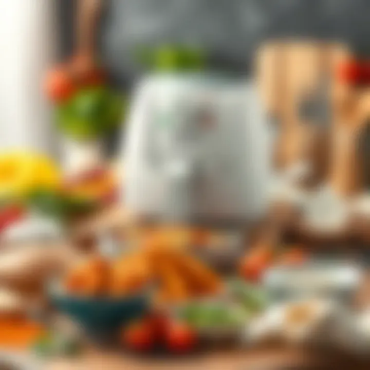 Tefal Airfryer XL with a variety of ingredients around it