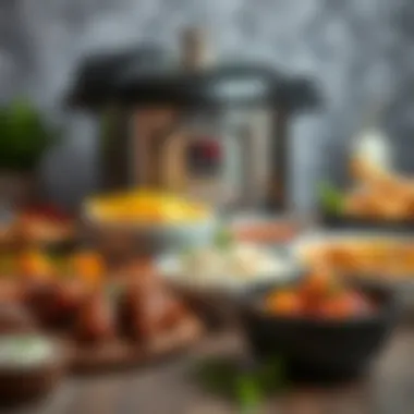 Various dishes prepared using a pressure cooker