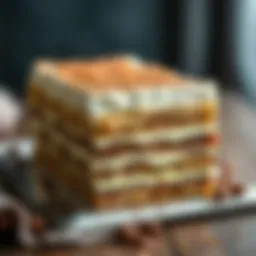 Delicious layered tiramisu with rich coffee flavor