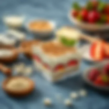 Ingredients for a perfect tiramisu laid out