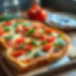 Delicious slices of toast bread pizza topped with fresh ingredients