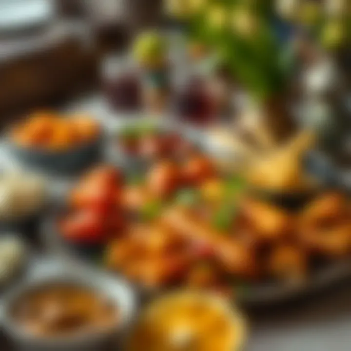 Traditional Turkish dishes served for iftar