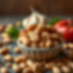 A bowl of salted peanuts showcasing their texture and color.