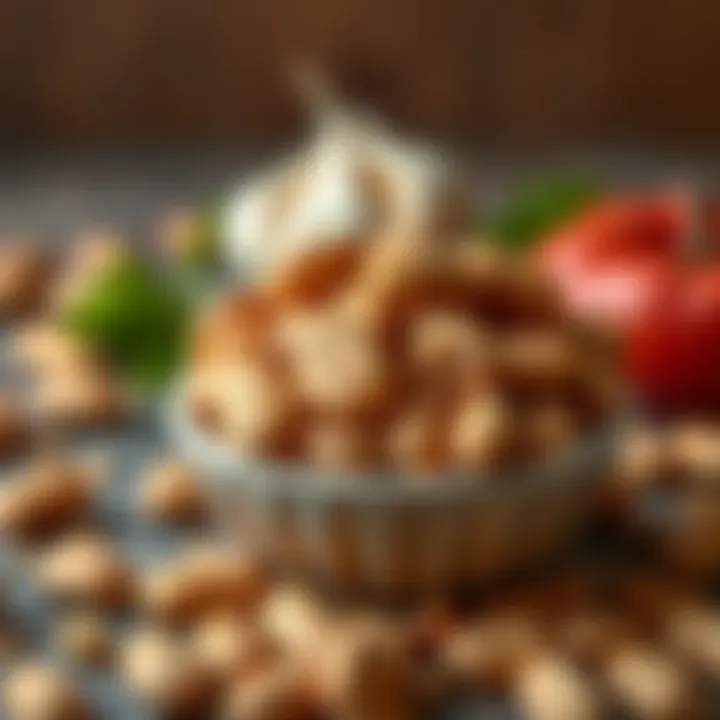 A bowl of salted peanuts showcasing their texture and color.