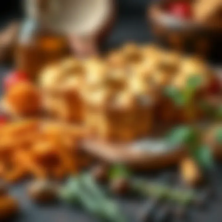 Ingredients used in Ulker biscuits beautifully arranged