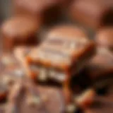 A close-up view of the unique texture of Ülker salty caramel chocolate.