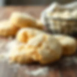 Delicious and crispy flour cookies on a rustic table
