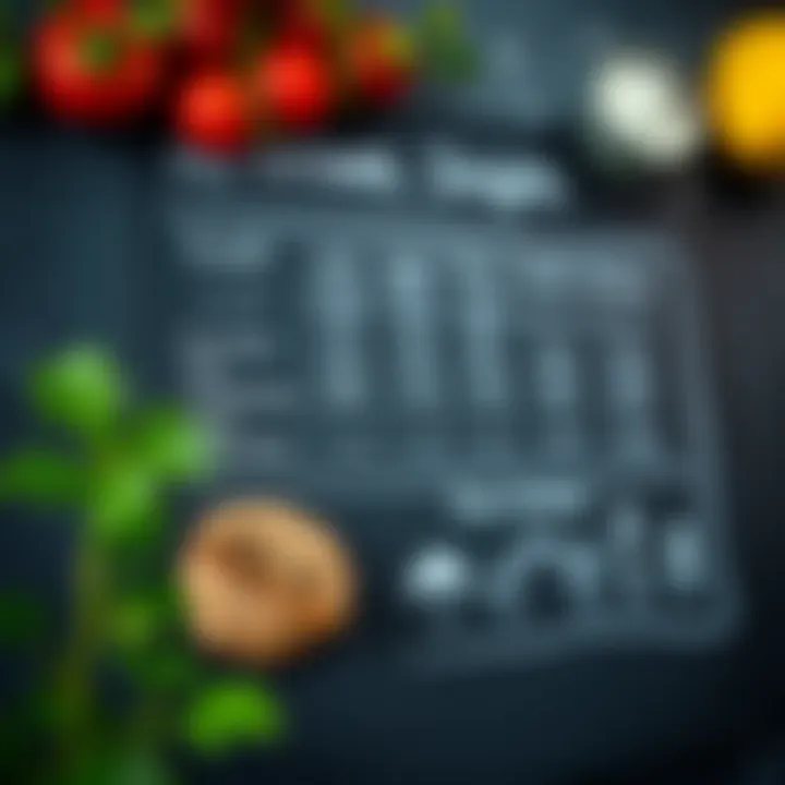 Nutritional breakdown of flour cookies displayed on a chalkboard