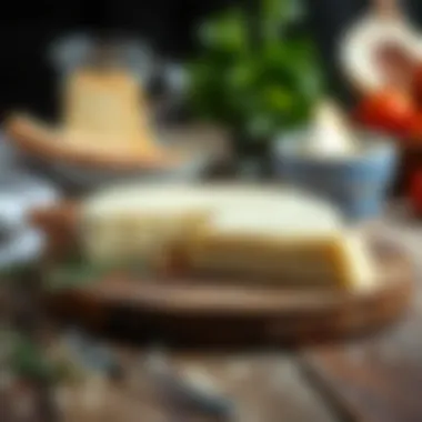 Traditional Unal cheese on a wooden board