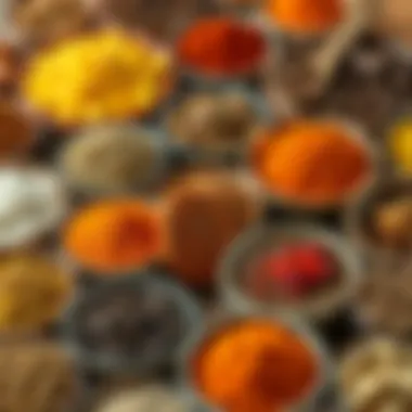 Diverse Collection of Dry Spices A variety of dry spices in small bowls