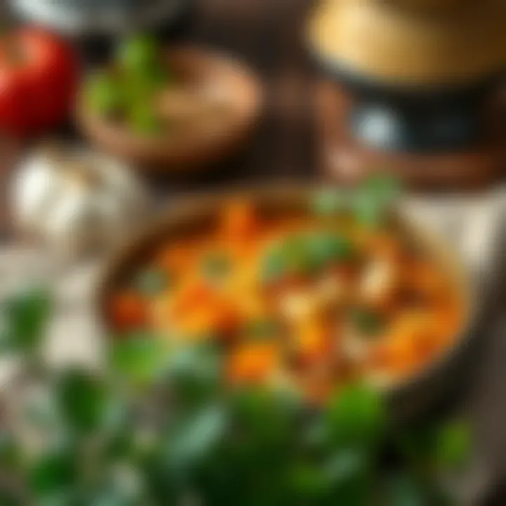 A Comforting Bowl of Vegetable Goodness Hearty vegetable soup served in a rustic bowl