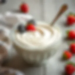 A beautifully crafted bowl of yogurt with a smooth texture