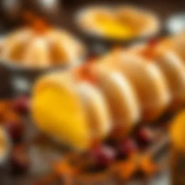 Rich Texture of Zerde with Saffron A close-up of Zerde dessert with saffron